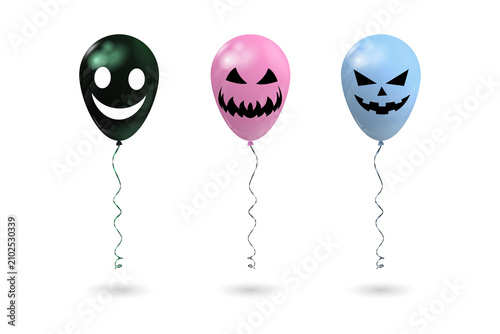 Photos Halloween balloons with smiling and jack-o-lantern faces for party decoration tr