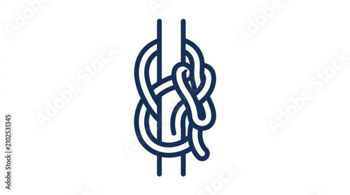 Bilde på lerret Intricate knot design on a vertical line illustration.