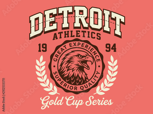 Obraz na plátně Vintage Detroit Athletics Eagle Logo Varsity Sports Design