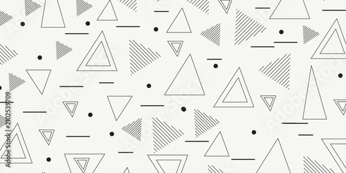Foto Retro memphis geometric line shapes seamless patterns