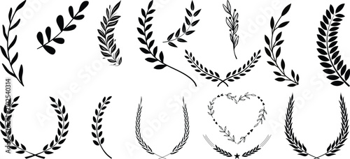 Foto Laurel wreath collection vector set