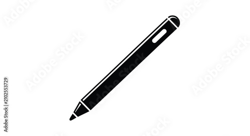 Foto Digital stylus pen with a rectangular shape and a small notch black silhouette d