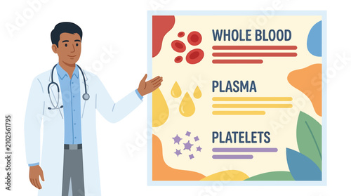 Photos Doctor Explaining Anemia with 3D Red Blood Cell Model