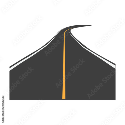 Curved Asphalt Road Perspective Icon