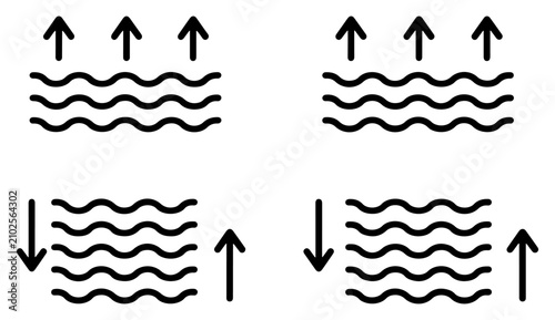Quadro su tela high low tide icon set