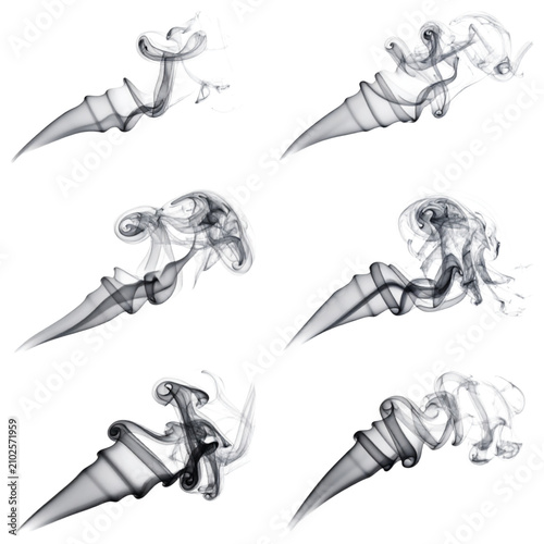 Smoke. Abstract Shapes. Black Background.