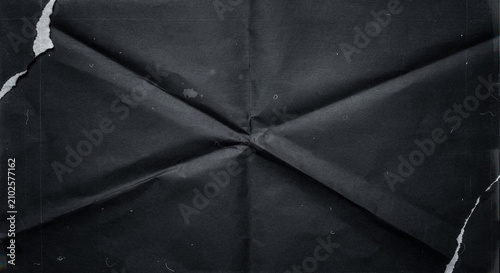 Black folded paper background,curved paper texture