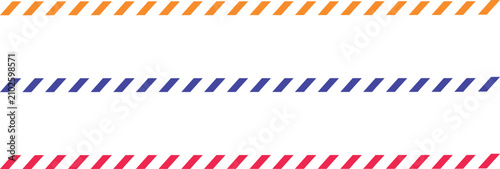 Diagonal Stripe Borders Set Colorful Tape Divider Lines