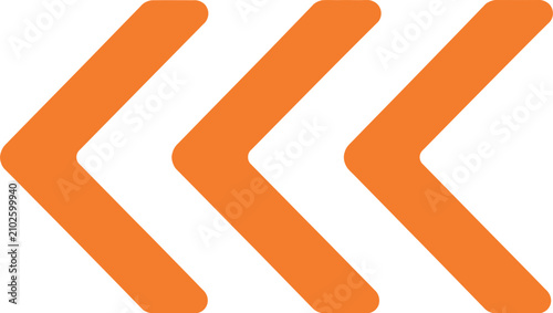 Orange Double Chevron Left Icon Back Navigation Arrow Symbol