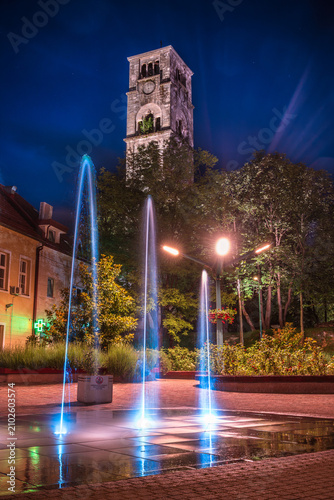 fountain at night