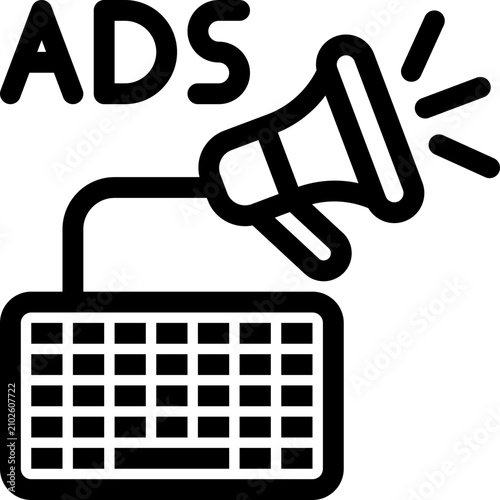 digital advertising icon vector object illustration