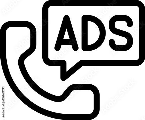 telephone marketing ads icon vector object illustration