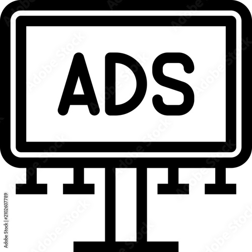 billboard ads icon vector object illustration