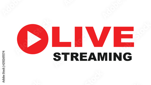 Live Streaming red banner with play triangle icon