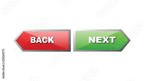 Back Next pagination arrows red green rounded