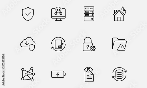 Foto Disaster recovery icon set