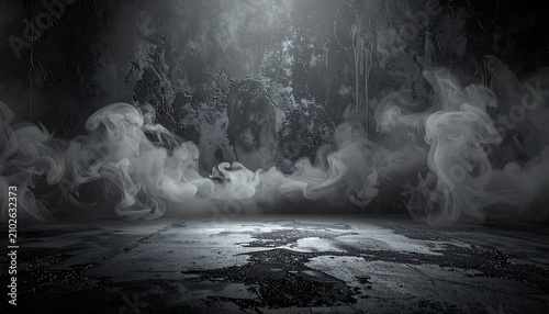 Luxury Black Smoky Halloween Background with Charcoal Texture