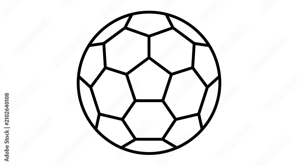 Naklejka premium Soccer Ball Outline Vector Illustration