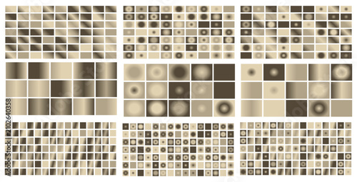 Schilderij op canvas Abstract geometric pattern with circles squares and rectangles in beige and taup