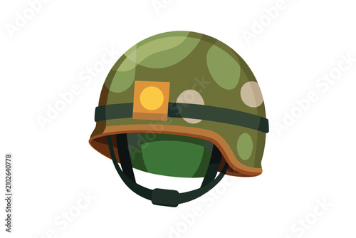 Military soldier helmet vector illustration isolated on white background.