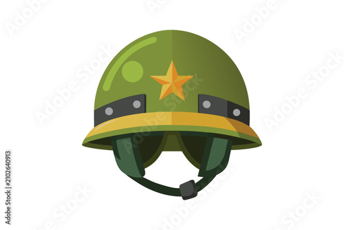 Military soldier helmet vector illustration isolated on white background.