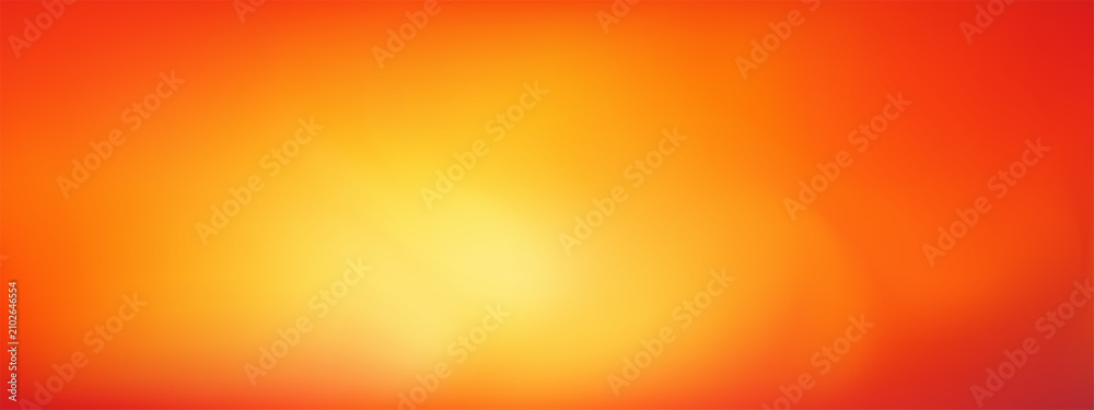 Obraz premium Sunset gradation background with yellow center and soft red-orange gradient edges reflecting sunset atmosphere. This sunset gradation glows warmly.