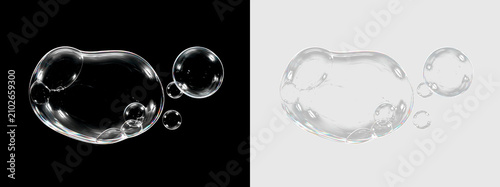 Air Bubble Set with Crystal Clear Transparent Texture PNG