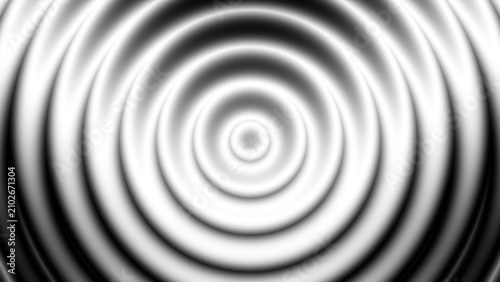 Abstract monochrome water ripples, black and white concentric circular waves, hypnotic liquid surface texture for modern background design