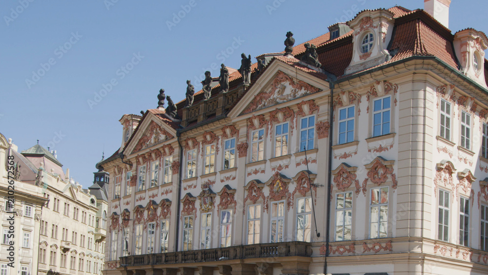 Fototapeta premium Ornate Baroque Palace Facade in Prague Old Town Square