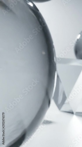 Floating Transparent Glass Abstract Motion Background 4K
