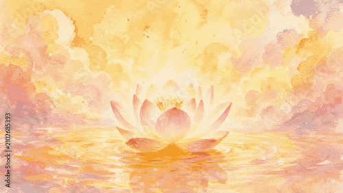 Pure Gold Golden Lotus isolated watercolor vector illustration svg