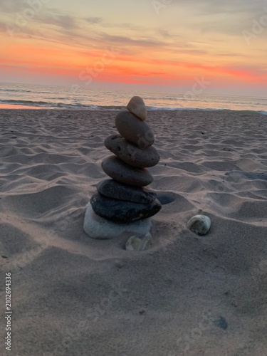 Photography stones on the beach