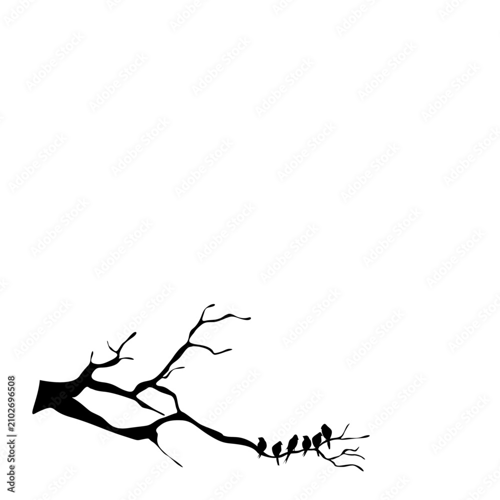 Obraz premium Minimal Woodland Bird Silhouette Vector.ai