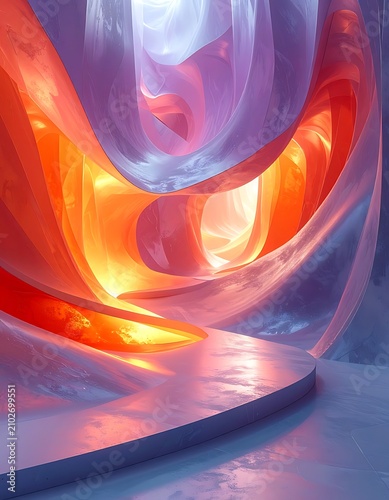 Vibrant abstract colorful glowing shapes.