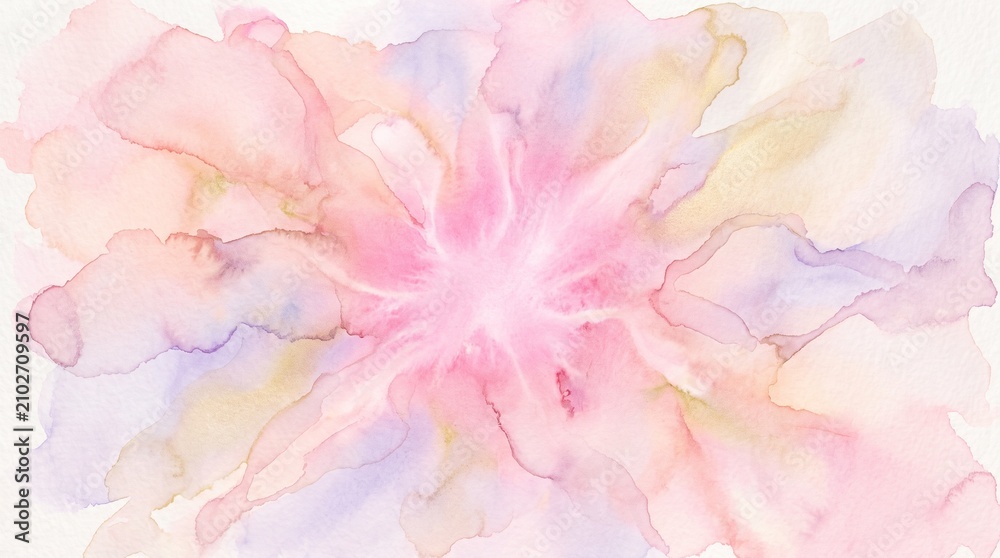 Fototapeta premium Abstract Soft Pastel Pink and Purple Watercolor Bloom Texture Background