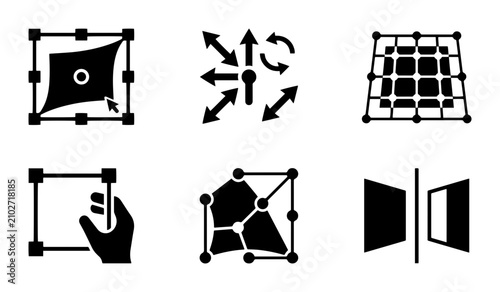 Tableau sur toile Vector Icons: Transformation, Manipulation, and Geometry Tools for Design and Te
