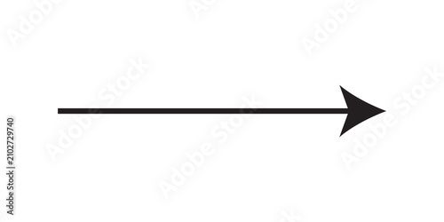 Simple black arrow pointing to the right isolated on transparent background design