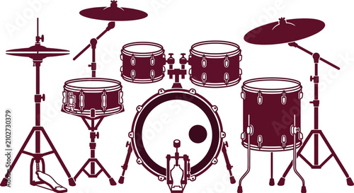 Foto Drum Kit Vector Illustration