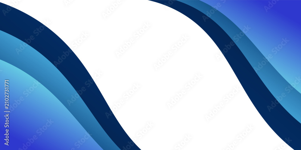 Obraz premium Modern Blue Fluid Banner Template with White Copy Space
