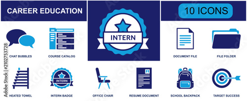 Foto Career education icon set
