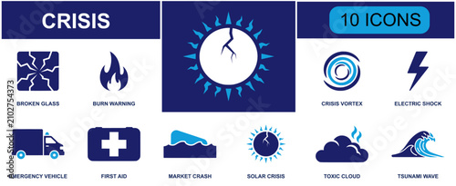 Fotografía Crisis icon set