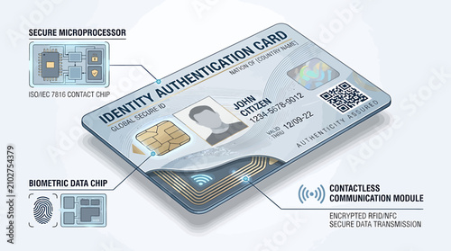Advanced identity authentication card with secure embedded chips