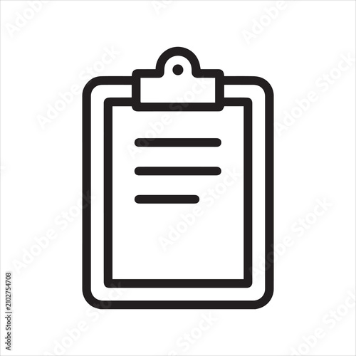 фотографія Vector icon of a clipboard outline.