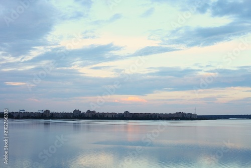 sunset over the river
