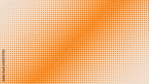 Quadro su tela Abstract orange halftone pattern background with gradient dots