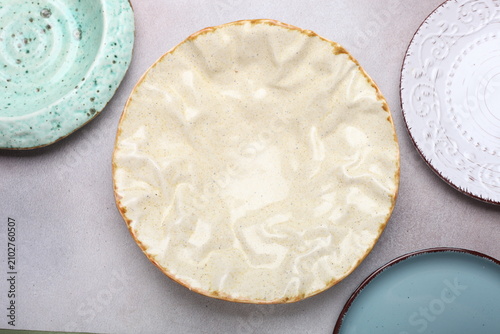 plates in the background