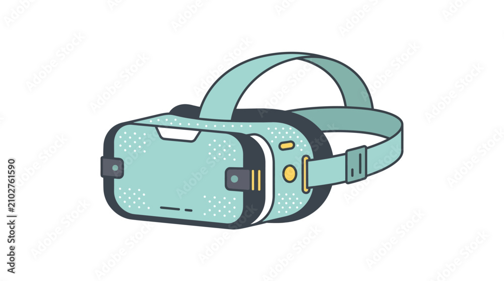 Fototapeta premium Vector Illustration of a Virtual Reality VR Headset for Gaming and Immersive Digital Experience