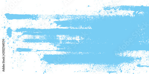 abstract blue paint brush strokes with textured horizontal patterns on white background for creative artistic design elements