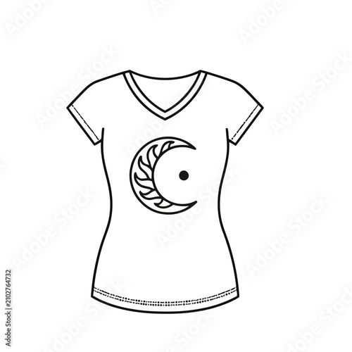 T-shirt with crescent moon and dot graphic