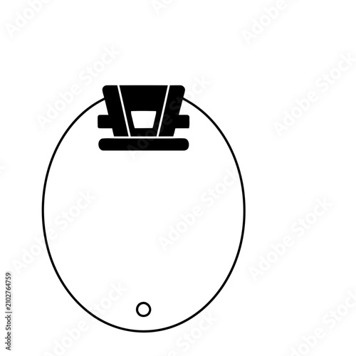 Abstract geometric shape with circle and rectangle elements